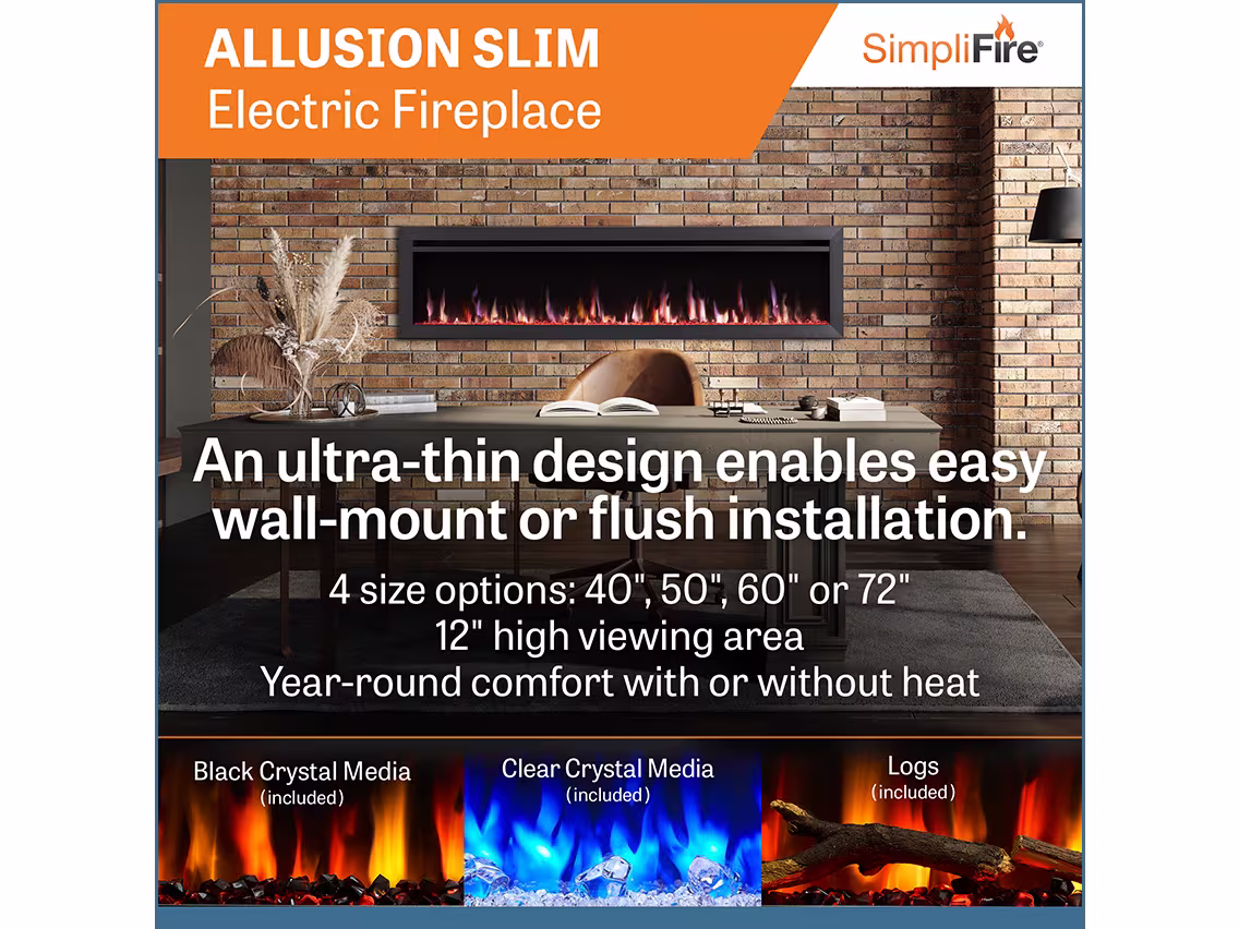 SimpliFire Allusion Slim Electric Fireplace - Image 5