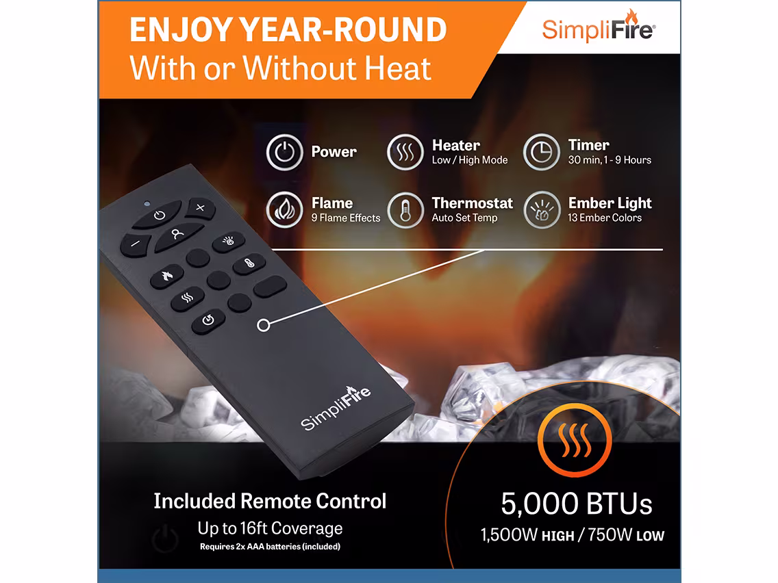 SimpliFire Allusion Slim Electric Fireplace - Image 9